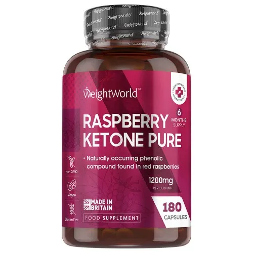 Raspberry Ketone Puur - 1200mg 180 Capsules - 100% pure frambozen ketonen