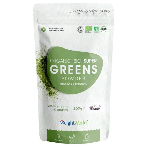 Super Greens Poeder - 200g - 40 porties met 9 Superfood voor vezels en eiwitten