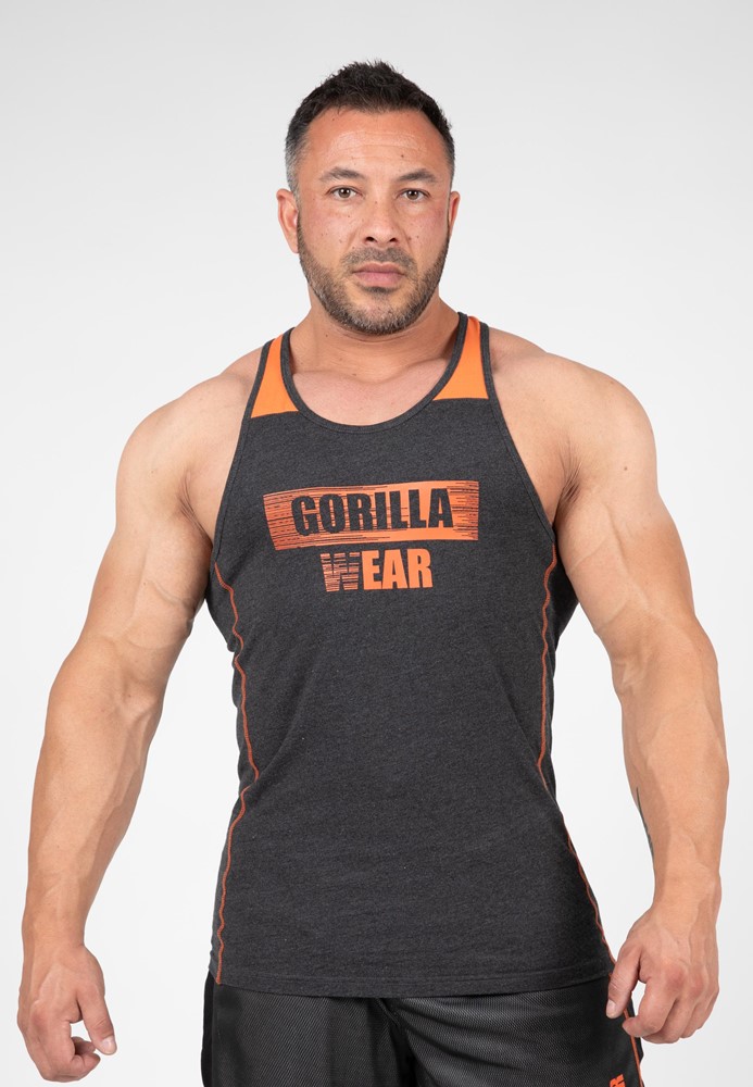 Gorilla Wear Wallace Tank Top - Grijs/Oranje - M