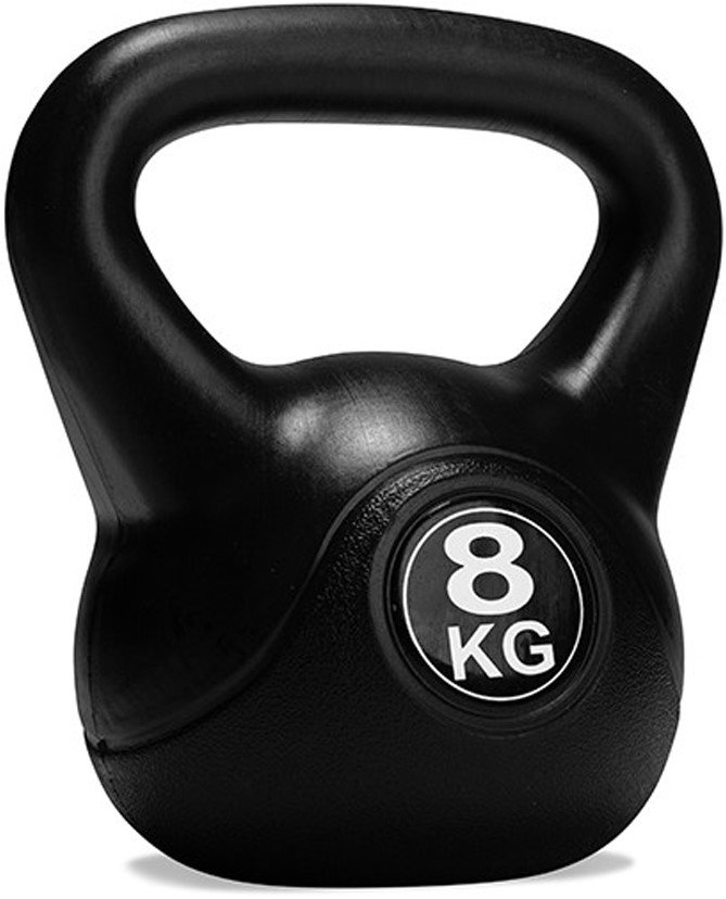 VirtuFit PVC Kettlebell - 8 kg - Zwart - Tweedekans