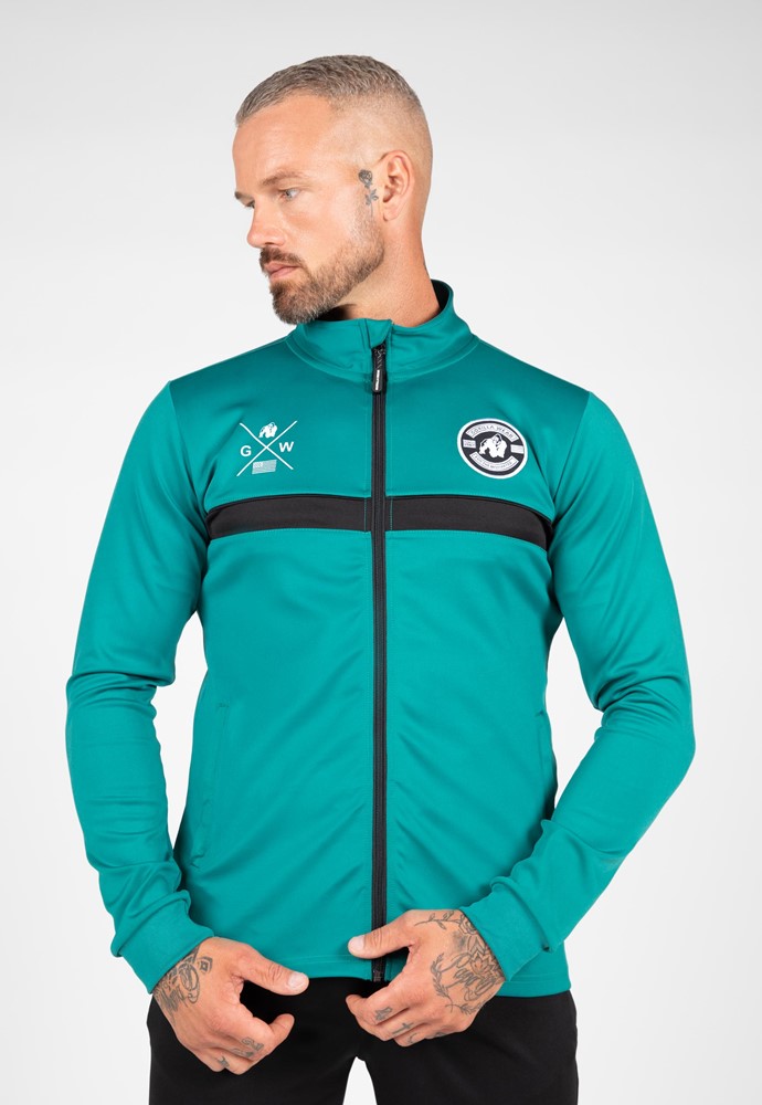 Gorilla Wear Vernon Trainingsjas - Track Jacket - Groen/Blauw - L