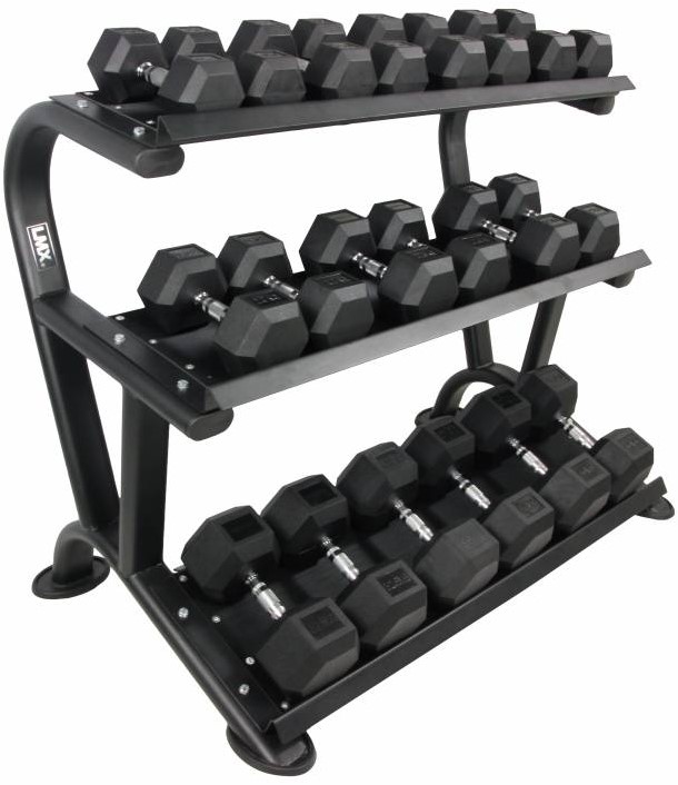 Lifemaxx Hexagon 3-laags Dumbbell Rek