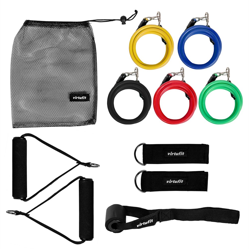 VirtuFit Resistance Kit - 11-delige Weerstandsbanden Set - Inclusief Handvaten - Zonder Verpakking