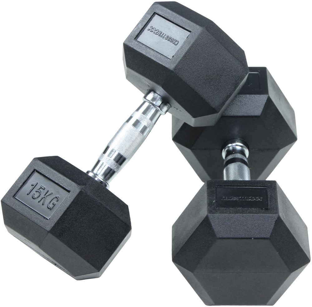 Lifemaxx Crossmaxx Hexagon Dumbbellset - 2 x 5 kg