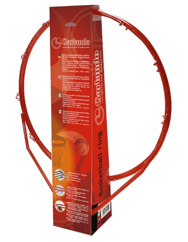 Garlando Basketbalring 45 cm - Incl. Montageset en Net