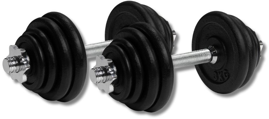 VirtuFit Dumbbellset Pro - Verstelbare Halterset - Gietijzer - 2 x 15 kg