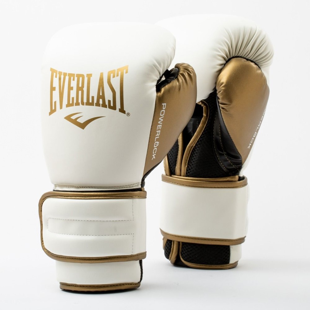 Everlast Powerlock 2R Bokshandschoenen - Wit/Goud - 10 oz