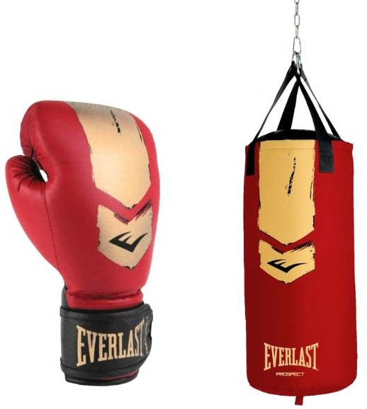 Everlast Prospect 2 Heavy Bag Kit - Bokszak&Bokshandschoenen - Rood/Goud