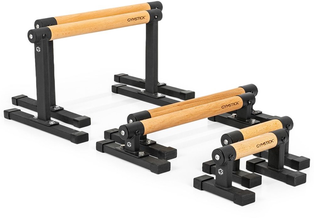 Gymstick Premium Parallettes - Opdruksteunen - Hout/Zwart - M