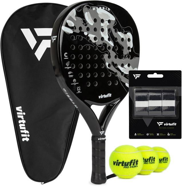 VirtuFit Hybrid Padel Set - Zwart - Grijs