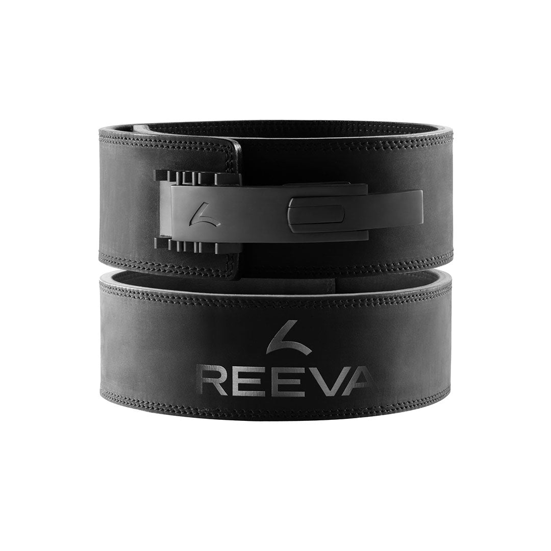 Reeva Lifting Belt van Zwart Leer - Verstelbare RVS Gesp - S