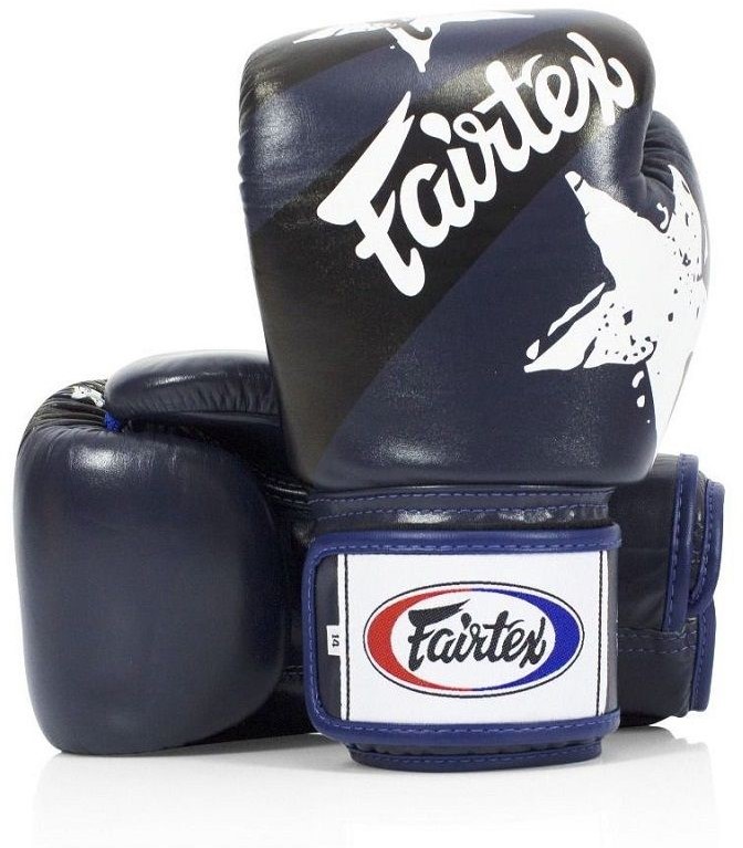 Fairtex Nation Print (Kick)bokshandschoenen - Blauw - 14 oz