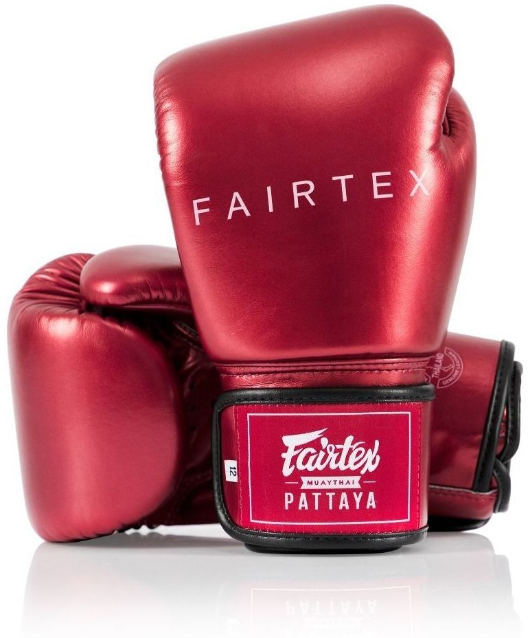 Fairtex Metallic (Kick)bokshandschoenen - Rood - 12 oz