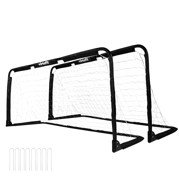 VirtuFit Inklapbaar Voetbaldoel - Pannagoal - 150x60cm (set van 2) - zwart