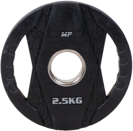 Muscle Power Olympische Halterschijf met Handgrepen - Rubber - 2,5 kg