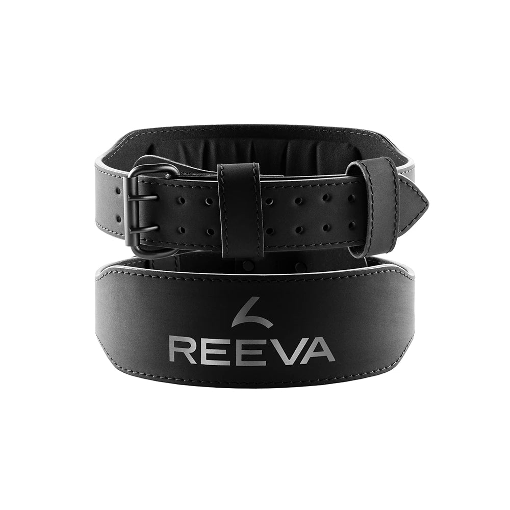 Reeva Lifting Belt van Microfiber Leer - Halterriem - 6 mm - Zwart - L