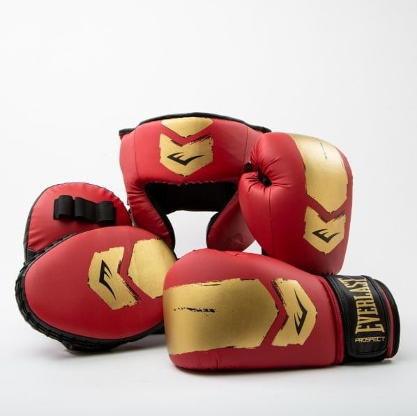 Everlast Prospect 2 Boxing Kit - Bokshandschoenen, Pads en Hoofdbeschermer - Rood/Goud - Tweedekans