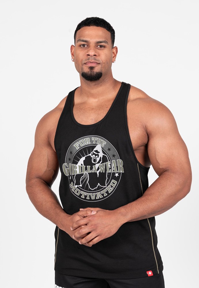 Gorilla Wear Casper Stringer - Zwart/Groen - 3XL