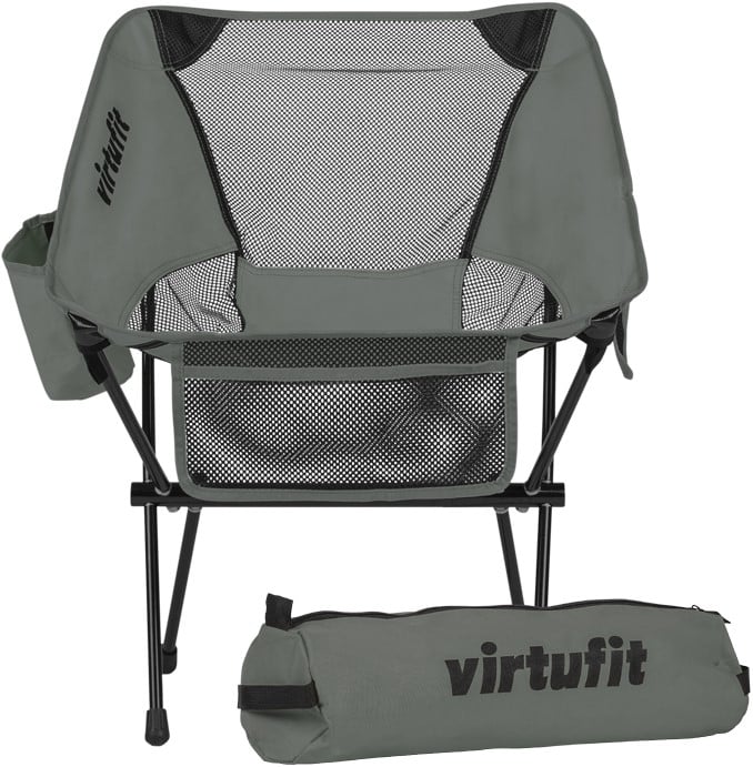 VirtuFit Camping Stoel Compact - Strandstoel  - Grijs - Tweedekans