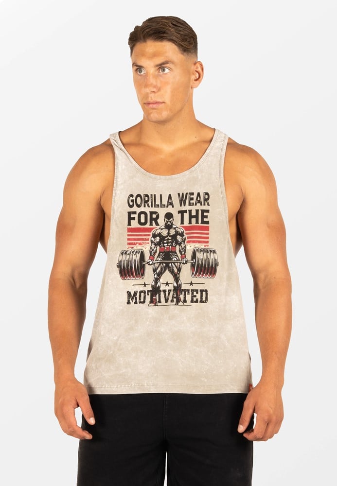 Gorilla Wear Churchill Stringer - Verwassen Groen - S