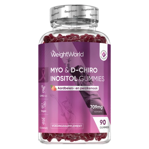 Myo Inositol gummies - 709 mg - 90 gummies - Vrij van gelatine en transvetten - WeightWorld