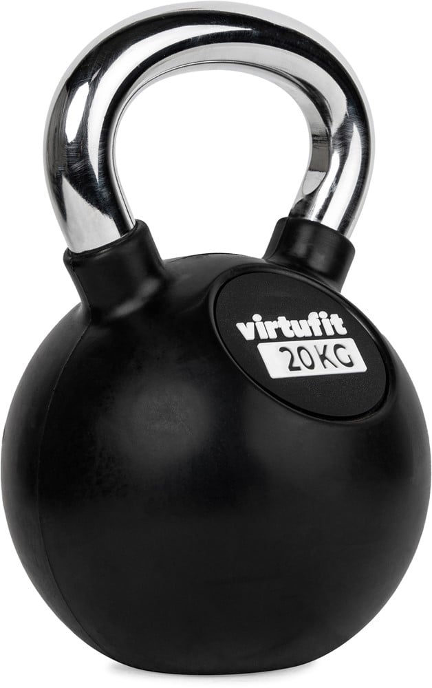 VirtuFit Kettlebell - Rubber/Chroom - 20 kg - tweedekans