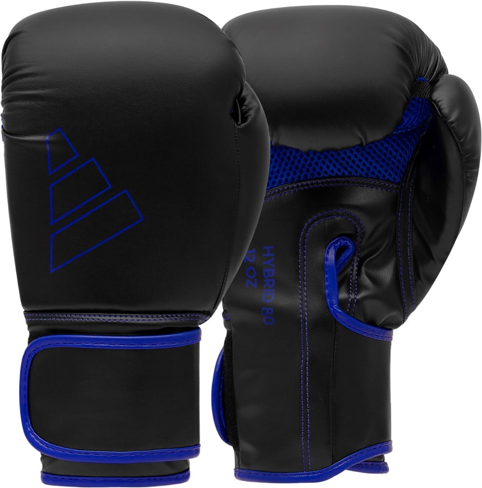 Adidas Bokshandschoenen Hybrid 80 - Zwart/Blauw - 10 oz
