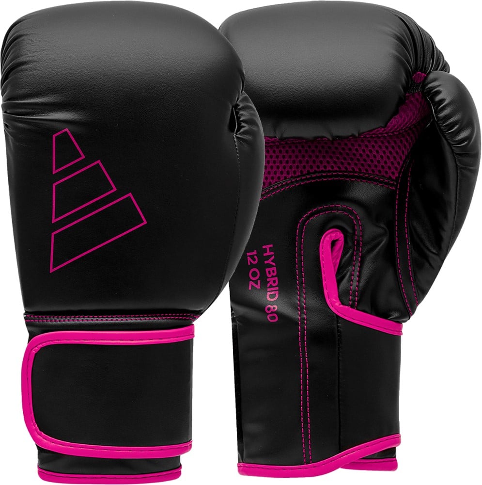 Adidas Bokshandschoenen Hybrid 80 - Zwart/Roze - 8 oz