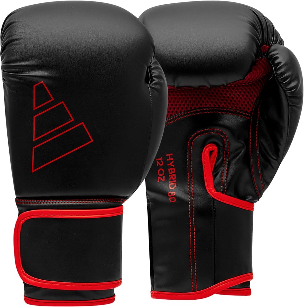 Adidas Bokshandschoenen Hybrid 80 - Zwart/Rood - 12 oz