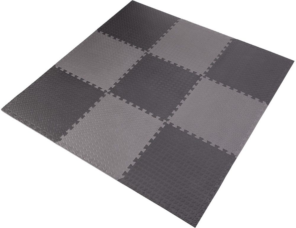 HMS Fitness Puzzelmat - Set van 9 - 12 mm - Donkergrijs