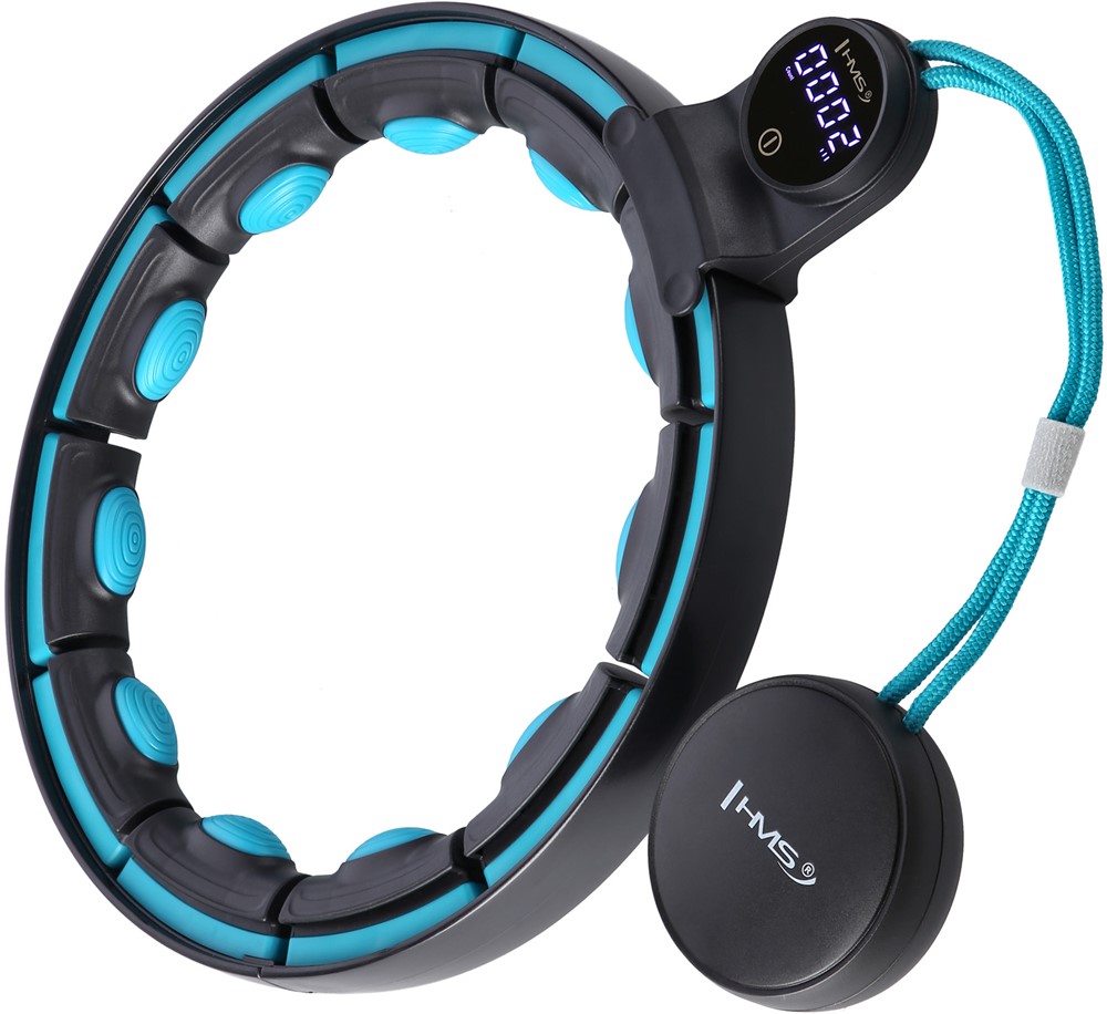 HMS Fitness Hoelahoep - Magneten, Gewicht&Teller - Zwart/Turquoise