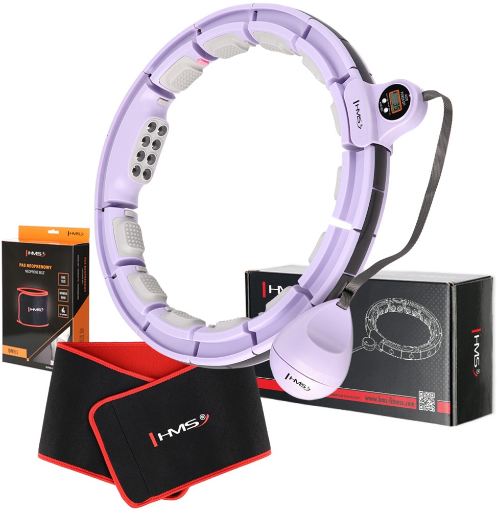 HMS Fitness Set Hoelahoep - Lila + Afslank Tailleband