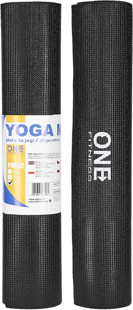 One Fitness Yoga Mat - Zwart - 6 mm