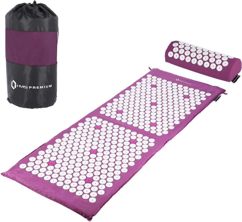 HMS Premium Spijkermat met Spijkerkussen - Paars/Wit